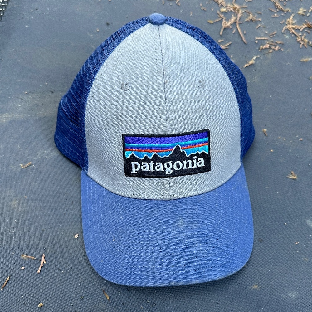 Patagonia signature blue adjustable snap back baseball hat Unisex